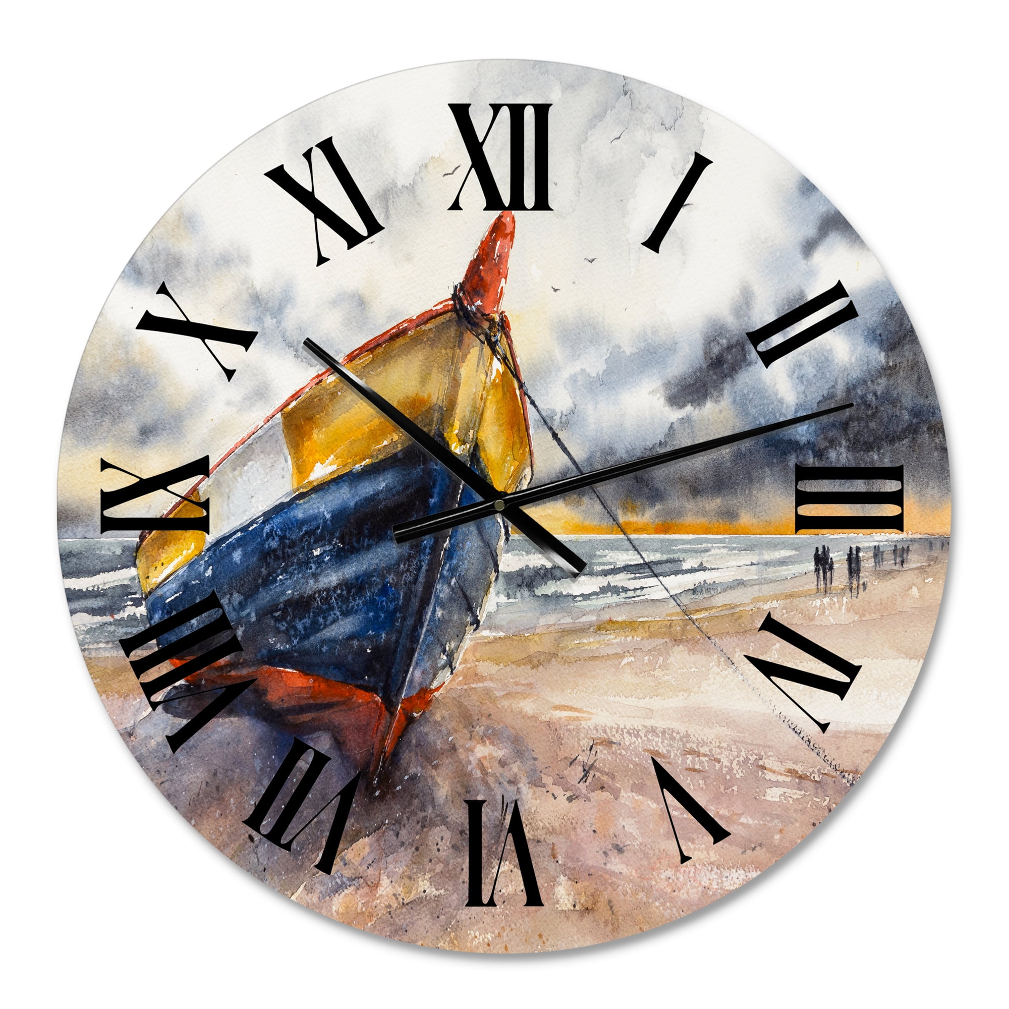 Designart 1 in Quartz Coastal Wall Clock