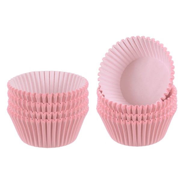 Uxcell 200 Piezas Forros para Cupcakes Rosa Tazas para Cupcakes Tamaño Estándar Papeles para Muffins