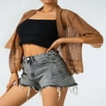 thumbnail image 2 of Cardigan Boléro Transparent pour Femmes, Décontracté, Ouvert à l'Avant, Crochet Dentelle, Manches Mi-Longues, Couvre-Maillot, 2 of 6