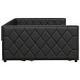 thumbnail image 5 of Harper & Bright Designs Full XL Size PU Leather Day Bed Frame with Trundle and LED, Upholstered Daybed with LED Armrests, Sofa Bed for Bedroom Living Room, Black, 5 of 14