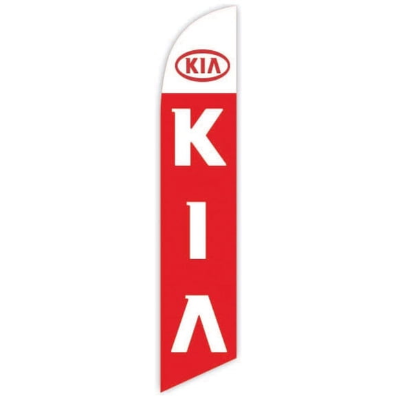 Cobb Promo Advertising Feather Flag 12ft for Kia Red - Replacement Flag Only Without Poleset