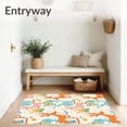 thumbnail image 3 of ODIKA 2'x3' Machine Washable Non-Slip Area Rug, Whimsical Zoo Animals Floor with Adorable Creature Illustrations High Traffic Rug, Orange, 684037, 3 of 7