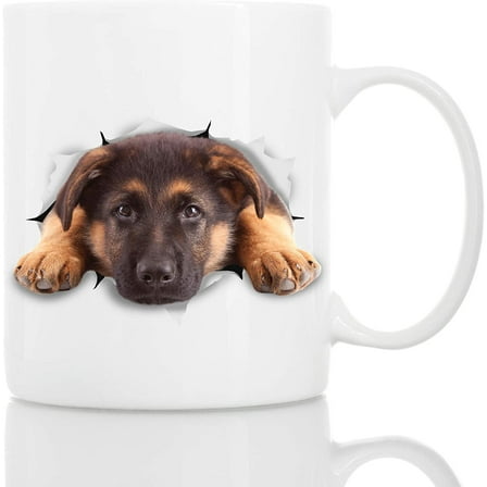 German Shepherd Coffee Mug - Ceramic Funny Coffee Mug - Perfect Dog Lover Gift - Cute Novelty Coffee Mug Present - Great Birthday or Christmas Surprise for Friend or Coworker, Men and Women (11oz)