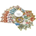 thumbnail image 3 of Boho Floral Placemats Set of 4 Linen 12"x18" Colorful Flowers Table Mats for Kitchen Dining Table Holiday Party Heat Resistant Washable Spring Summer Farmhouse Bohemian Mandala Place Mats, 3 of 6