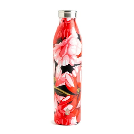 Tal Stainless Steel 20 Ounce Double Wall Vacuum Insulated Floral Modern Water Bottle