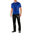 thumbnail image 2 of INSPIRE CHIC Velvet T-Shirts for Men's Crew Neck Short Sleeve Tee Tops Disco Velour t Shirts XL Royal Blue, 2 of 5