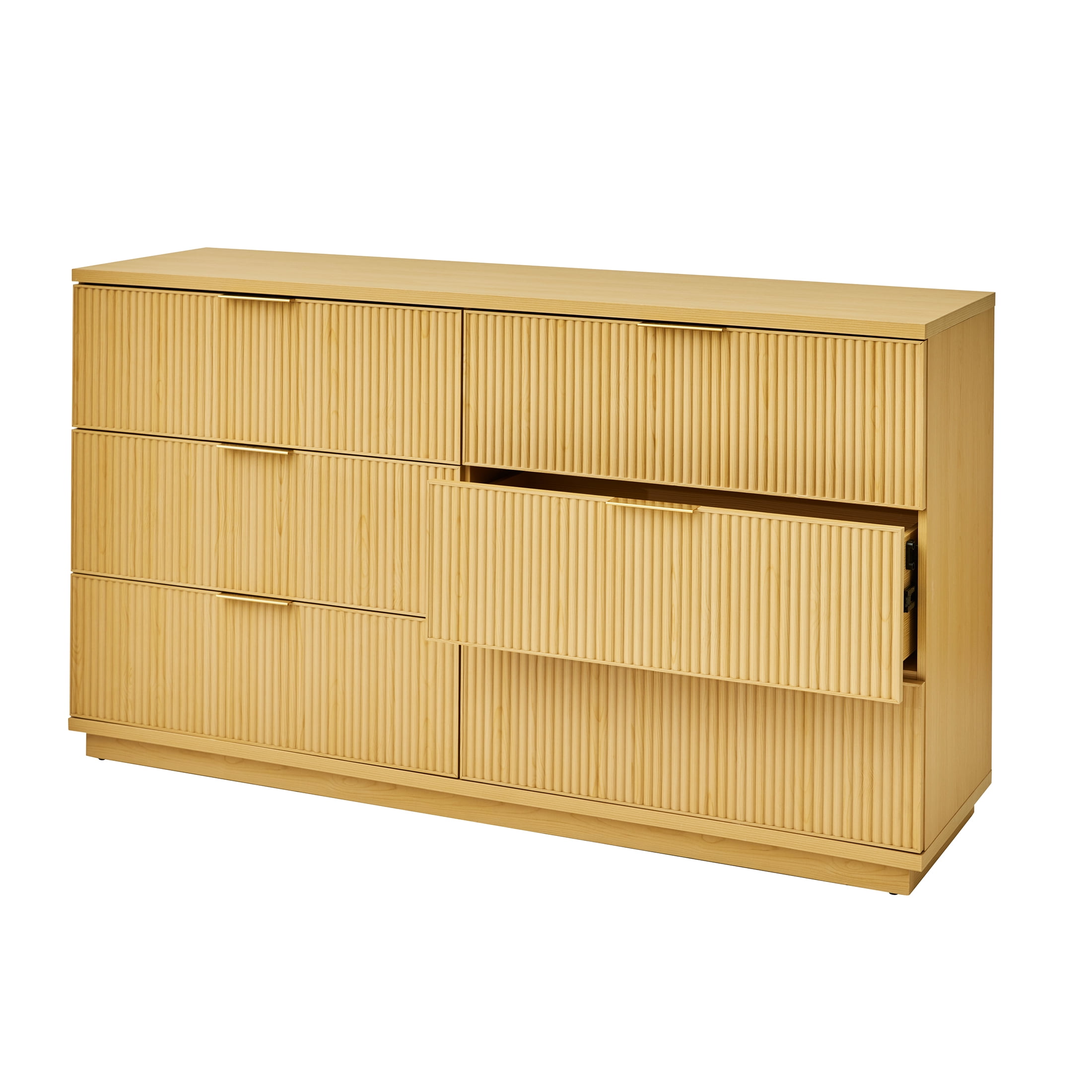 Better Homes & Gardens Lillian 6 Drawer Dresser, 64" Wide, Natural Pine