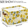 thumbnail image 4 of FREEAMG Summer Yellow Lemon Storage Basket, Durable Canvas Organizer With Handles Large Collapsible Storage Bins Boxes for Home Office - 2 Pack, 4 of 7