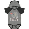 thumbnail image 3 of Inktastic Half Birthday Cute Elephant Girls Baby Bodysuit, 3 of 5