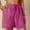 Hot Pink, variant on LADIGASU Women's Linen Shorts Solid Color Comfortable Elastic Wide Leg Casual Shorts