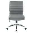 thumbnail image 3 of Office Star Products Armless Mid Back Manager's Faux Leather Chair - Charcoal with Chrome Base, 3 of 7