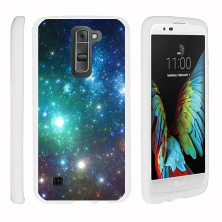 LG K7, LG Treasure, LG Tribute 5, [SNAP SHELL][White] Hard White Plastic Case with Non Slip Matte Coating with Custom Designs - Colorful Galaxy