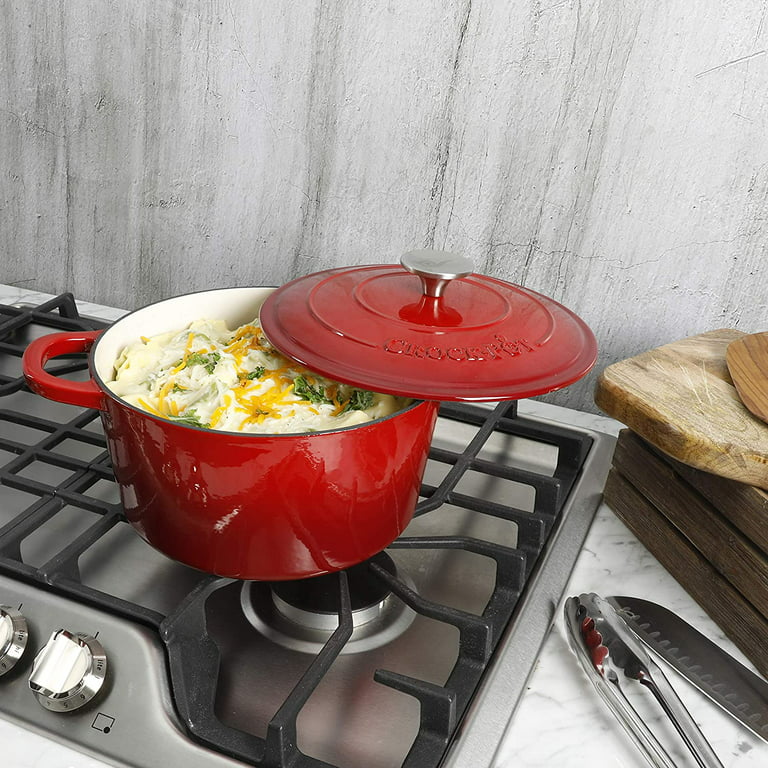 Artisanal Kitchen Supply 2 qt. Enameled Cast Iron Dutch Oven in Red