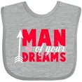 thumbnail image 3 of Inktastic Valentine's Day Man of your Dreams with a Heart and Arrow Boys or Girls Baby Bib, 3 of 4
