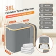 thumbnail image 3 of Towel Warmer & Laundry Basket 2-in-1, Foldable Towel Warmer for Bathroom with Removable Heating Bag, 20/40/60Mins Fast Heating, Auto Shut-Off, Fits 3 Large Towels Blankets, Ideal Xmas Gift, 3 of 8
