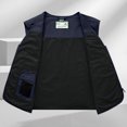 thumbnail image 6 of Fengqque Summer Men's Casual Fashion Solid Color Sleeveless V-neck Vest Sleeveless Casual Jacket Multi-pocket Navy XXXL(XXXL), 6 of 9