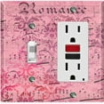 thumbnail image 1 of Metal Light Switch Plate Outlet Cover Red Music Sheet Wallpaper Damask MUS005, 1 of 13