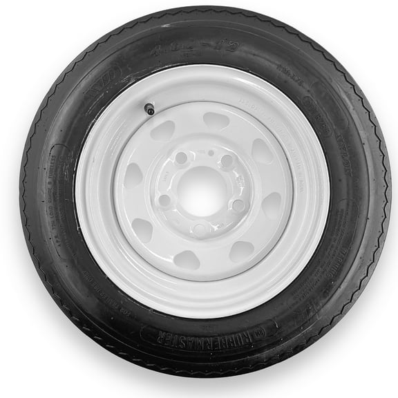 RubberMaster 4.80-12 6 Ply Highway Rib Tire and 5 on 4.5 Eight Spoke