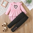 thumbnail image 2 of TOWED22 Baby Toddler Girl Fall Winter Clothes Long Sleeve Sweatshirt Top and Relaxed Pants Set Cute Print Outfits Clothing 2pcs(Red,1-2 Y), 2 of 6