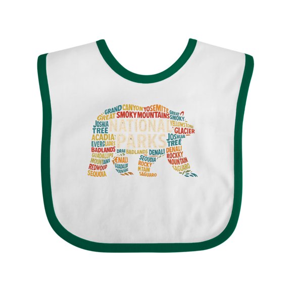 Inktastic National Parks Bear Silhouette Boys or Girls Baby Bib