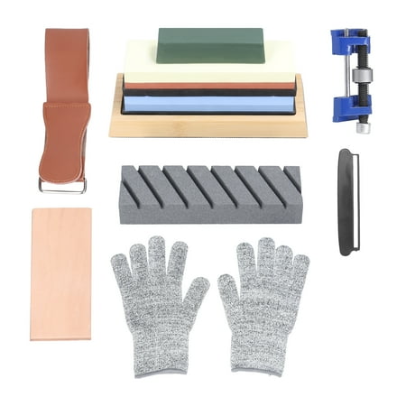 

Docooler 400/1000# Blue 3000/8000# Yellow-red Premium Whetstone Cut Sharpening Stone Set Cutter Sharpener Kit