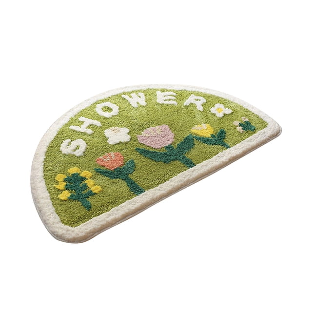 Yhmxh Alfombrilla de baño semicircular de 50*80 cm, alfombrilla sanitaria absorbente, felpudo doméstico, alfombrilla de inodoro, alfombrilla de secado rápido para el suelo.