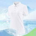thumbnail image 6 of Dolkfu Womens Going Out Tops Business Casual White Short Sleeve Collared Polos Breathable Button Women Shirt 3X, 6 of 8