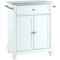 thumbnail image 1 of Crosley Furniture Cambridge Wood Top Portable Kitchen Island in White, 1 of 6