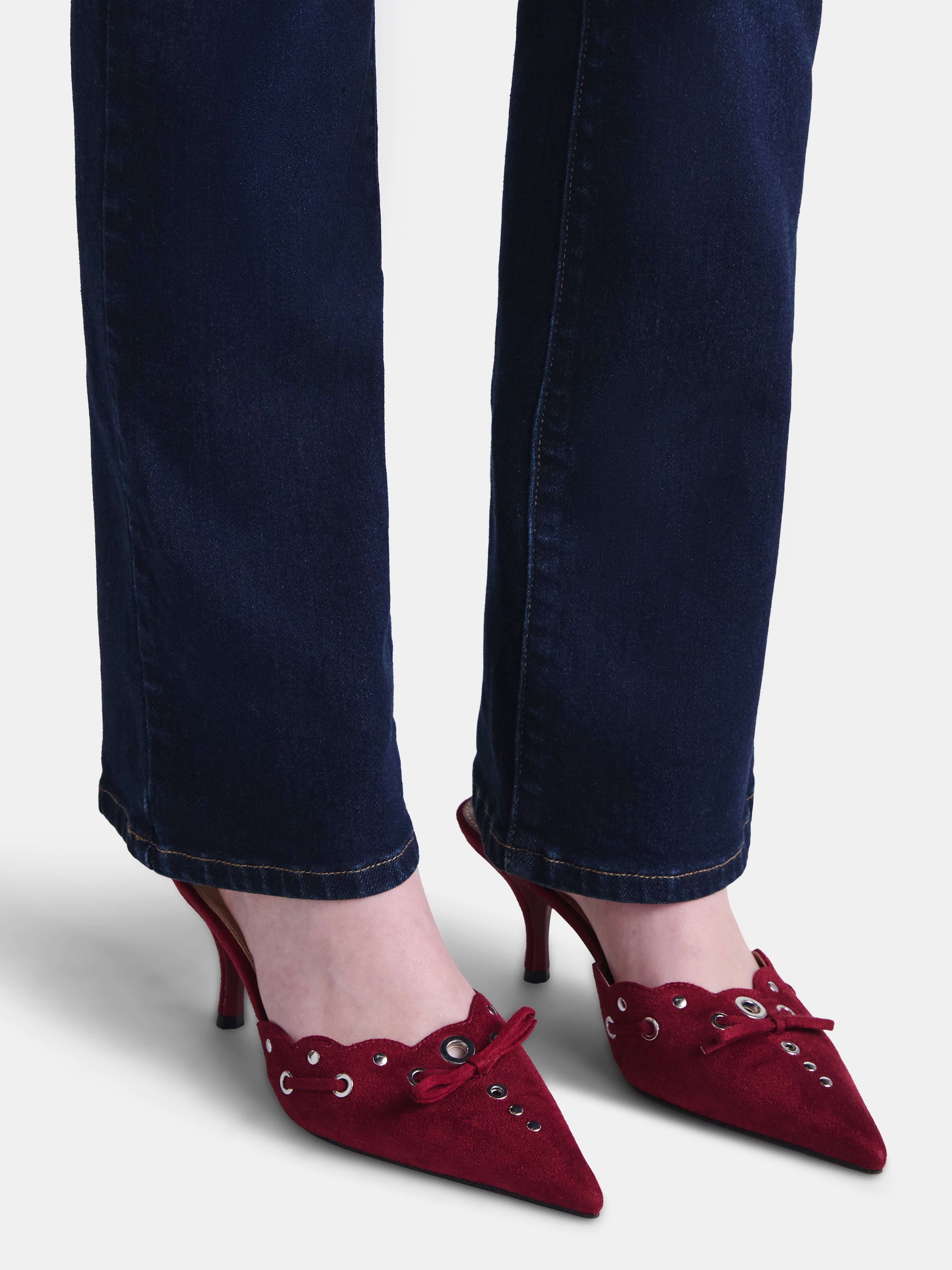 Time and Tru Women's Studded Kitten Heel Mules