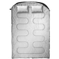 thumbnail image 6 of Double Sleeping Bag for Adults – Queen Size XL Waterproof All-Season Rectangular Sleeping Bag for 2 People, Grey, 86"L x 62"W, 6 of 7