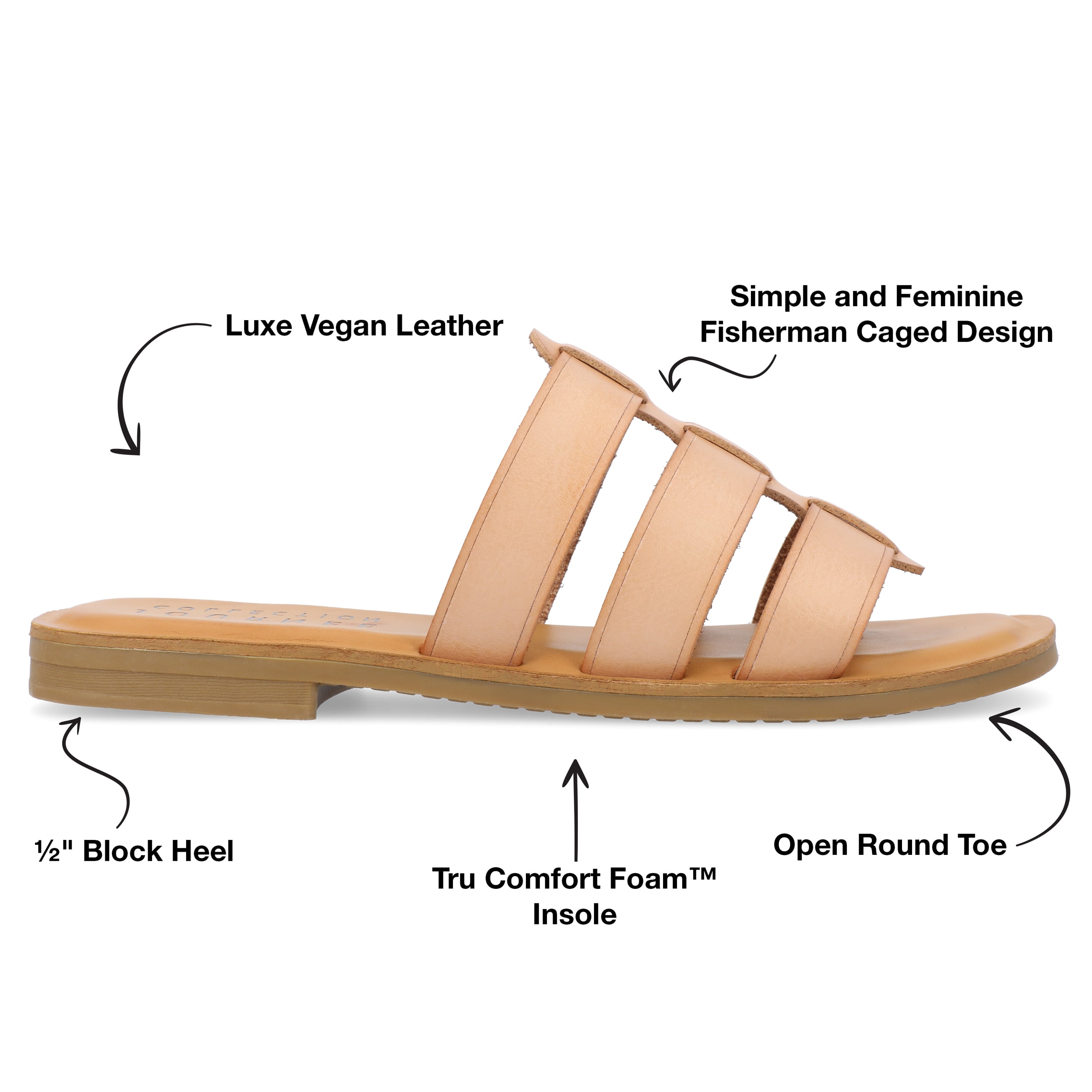 Journee Collection Womens Serrie Tru Comfort Foam Slip On Slide Flat Sandal