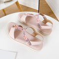 thumbnail image 4 of Vedolay Sandals for Ladies Womens Flower Low Heel Platform Sandals Elastic Ankle Strap Summer Comfortable Shoes,Pink 8.50, 4 of 5