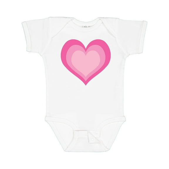 Inktastic Pink Valentine Heart Girls Baby Bodysuit