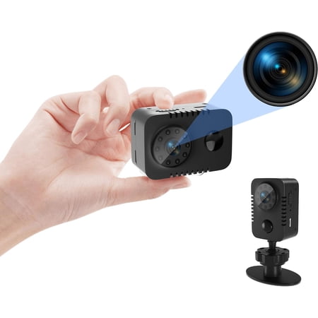 HD 1080p Body Camera Mini Spy Camera Hidden with PIR Motion Detector and Night Vision Small Nanny Cams Portable Indoor Video Cameras Home Security Surveillance Cam 60 Days Standby-(No WiFi)