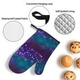 thumbnail image 3 of Daiia Purple and Green Glitter Pattern Oven Mitts and Pot Holders 4 pcs Set,High Heat Resistant 500 Degree Extra Thicken Long Kitchen Cotton Oven Glove, 3 of 6