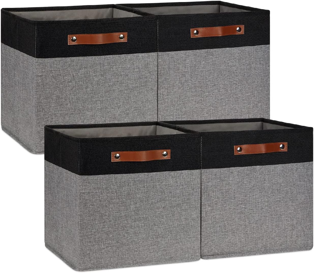 Basket Storage Cubes, Collapsible Sturdy Cube Storage Bins With Handles for Organizing,Fabric