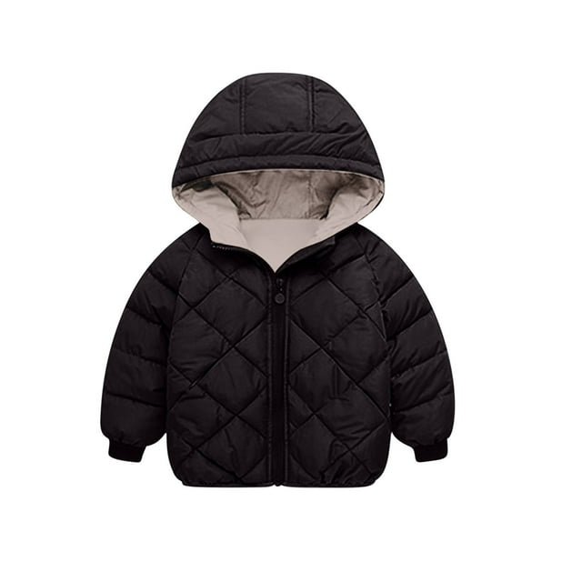 WRKEKC Veste Décontractée Matelassée à Capuche pour Enfants Manches Longues Chaude pour Garçons Filles 3-8 Ans Hiver