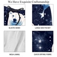 thumbnail image 4 of luoweisi Men's Beach Shorts Quick Dry Swim Trunks with Mesh Lining Galaxy Polar Bear S, 4 of 5