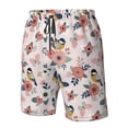 thumbnail image 6 of Uemuo Rose Flowers Pattern Men's Swim Trunks Hawaiian Beach Bathing Suit Swimsuits Beach Quick-Dry Shorts with Pockets-Medium, 6 of 9