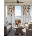 thumbnail image 3 of Orange Brown Eucalyptus Blackout Curtains for Bedroom, Thermal Insulated Drapes, Watercolor Spring Weeping Botanical Black Out Curtains 63 Inch Long Room Darkening Kitchen Curtains 42"x63" 2 Panels, 3 of 8