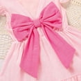 thumbnail image 5 of ZEHJUHAN Toddler Girls' Round Neck Ruffle Sleeveless Backless Dress with Bow Detail, Casual Smocked Summer Dress Pink，12-18M, 5 of 11