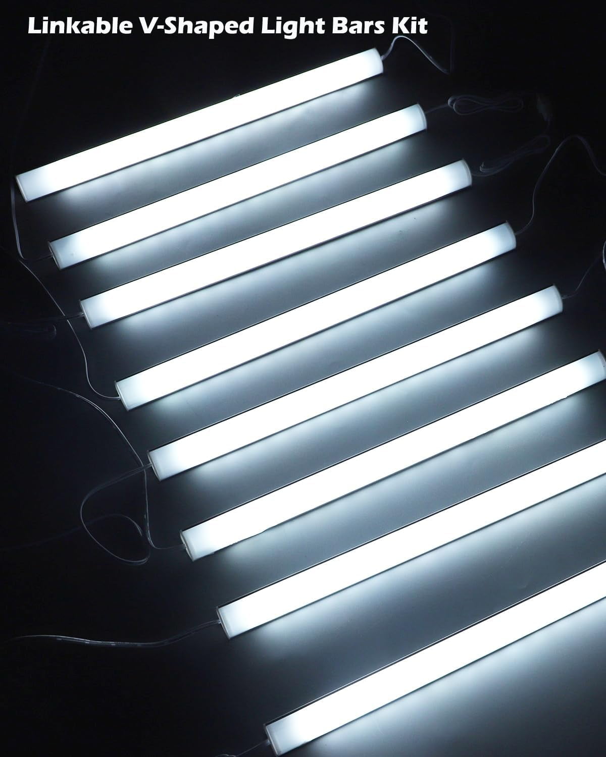 Cefrank V-Shape Under Cupboard Lighting – 8-Pack 30cm Rigid LED Bars ,6000K White