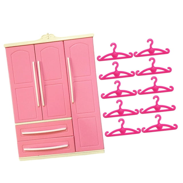 MERIGLARE Armoire Ouvrable pour Poupée Accessoires de Maison de Poupée Meubles Miniatures avec Cintre Droit