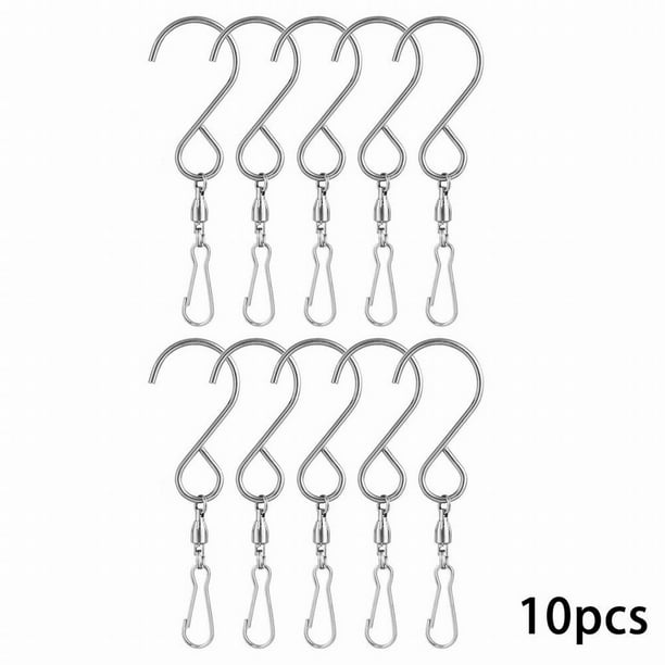 10/20X Swivel Hooks Clips for Hanging Wind Spinners Wind Chimes Rotating S  Hooks 