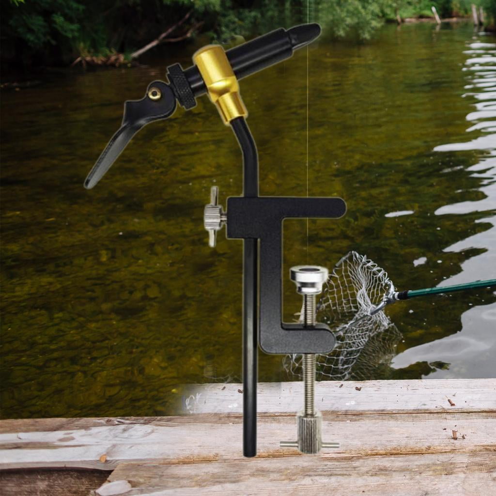 Wswqop Rotary Fly Tying Vise Easy to Use C Clamp Hook Professionals Fishing Accessories