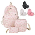 thumbnail image 5 of Bow Backpack, 3-Piece Nylon Preppy Backpack Set - Large, Medium & Small Bags - Bow Design, Multi-Compartment, Wear-Resistant, Ideal for College Students & Working Women, Travel & Commuting, 5 of 10