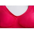 thumbnail image 4 of Women's Seamless Sports Bra Removable Pads Yoga Bra Breathable Nylon/Spandex Bra Low-Impact Compression Sport Bra-Red2, 4 of 5