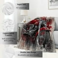 Red Vintage Motorcycle Blanket Retro Bike Throw Blankets with