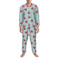 thumbnail image 3 of Naloa Watermelon Men’s Pajamas Set - Long Sleeve Button Down Sleep Shirt and Pajama Bottoms Sleepwear Set-X-Large, 3 of 7