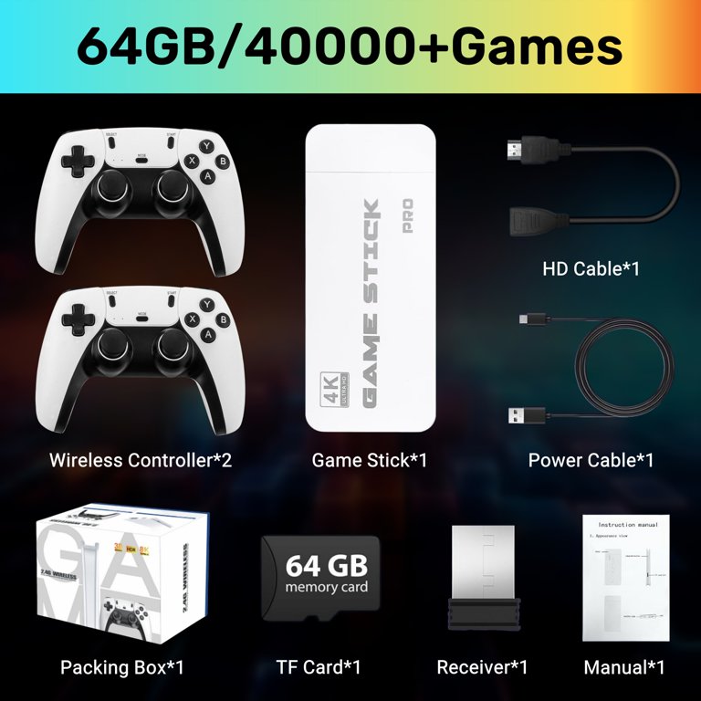 ZYTKWT M15 Video Game Console - 4K HDMI, 2.4G Wireless Controller
